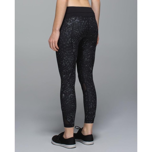Lululemon Star Crushed Coal Black Inspire Tight Ii Activewear Satin Pant Legging - Picture 5 of 16